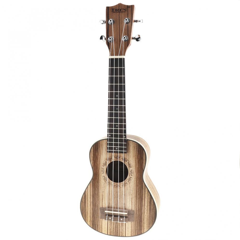 21 Inch Soprano Ukulele Zebra Wood 15 Fret Four Strings Guitar Ukelele Musical Stringed Instrument