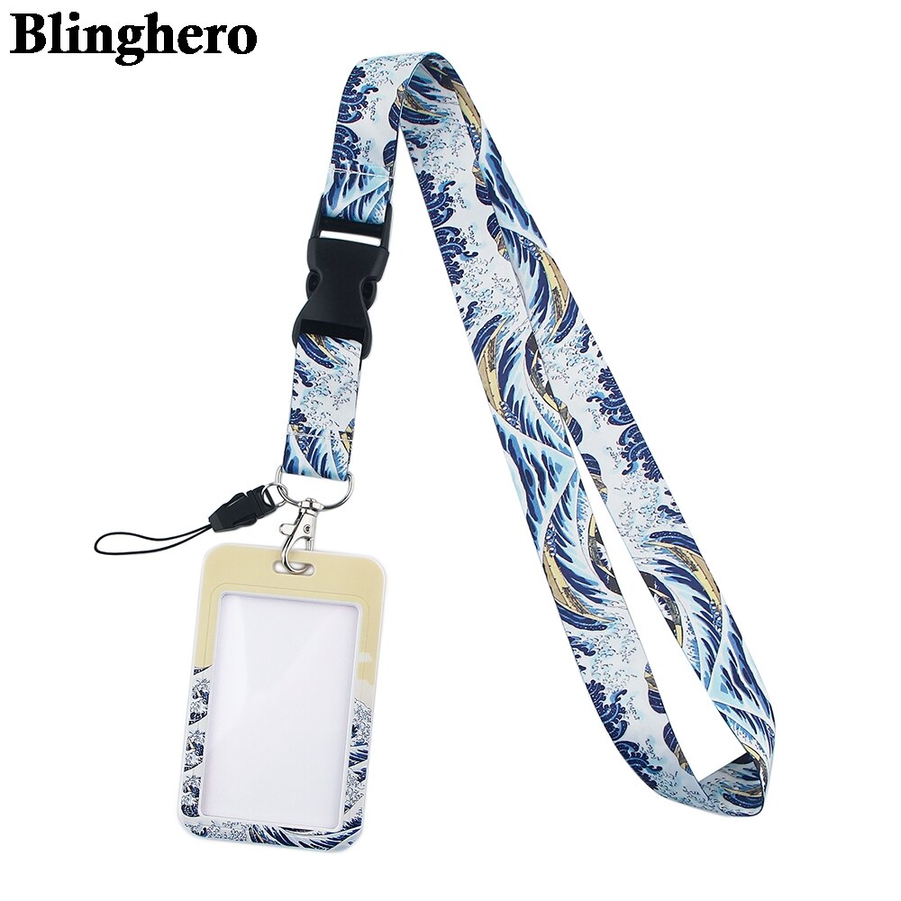 CB342 Wave Lanyard Neck Strap Art Olieverf Lanyards Bus Id Naam Werkkaart Badge Houder Accessoires Decoratie