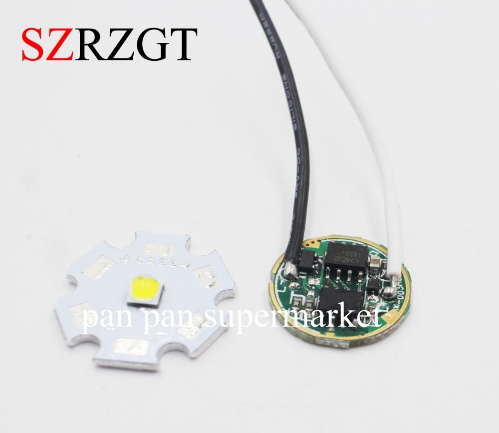 CREE 10W XPL XP-L V5 V6 Led Emitter Light WHITE Diode Chip 20MM Aluminum PCB+Input 16mm 3.7V LED driver