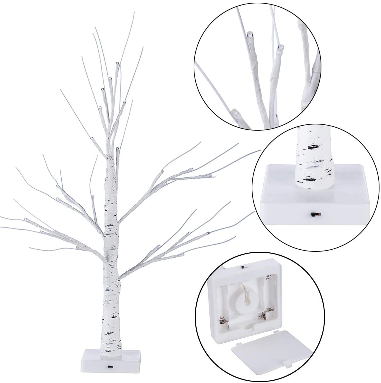 Décorations d'arbre lumineux LED en bouleau de pâques, 60cm, pour Table de maison, œuf de pâques, ornement suspendu, arbre organique, fournitures de fête de pâques: Saphir profond