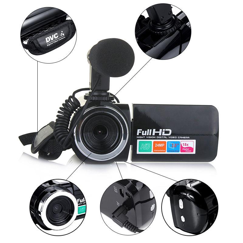 1080P HD Camcorder Video Camera 3.0 Inch LCD Camera 18x Digital Zoom Camera with Microphone