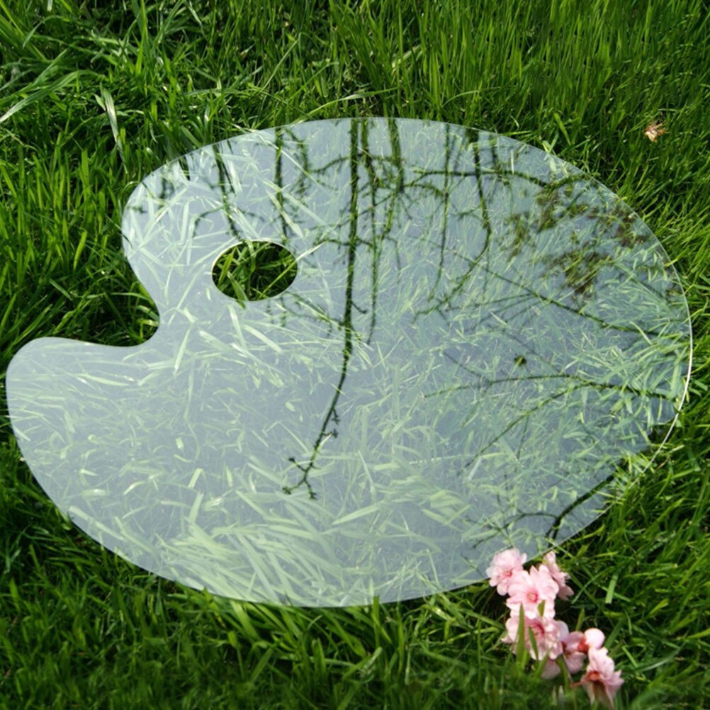 Clear Acrylic Paint Palette Transparent Art Palette Elliptical Palette for DIY Art Craft Painting