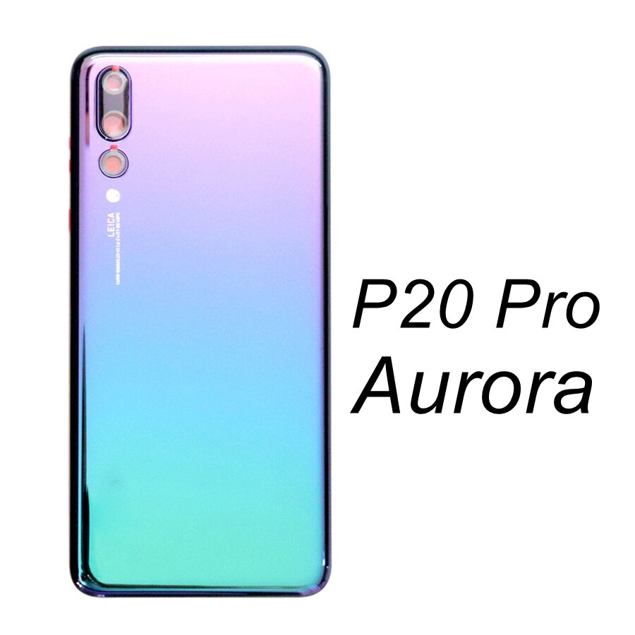 Back Glass Cover For Huawei P20 Pro Back Cover Battery Door Glass P20 Lite Rear Housing Panel Case With Camera Lens Replacement: P20 Pro-Aurora