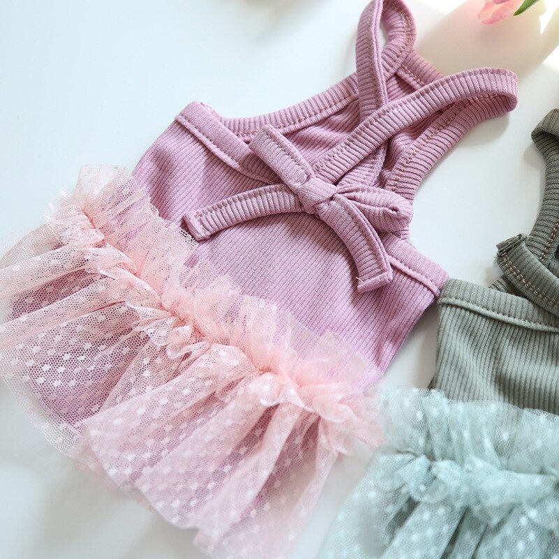 Letnia koreańska chusta spódnica z siatki dla kotów moda tiulowa sukienka jednoczęściowa dla psa ubrania dla kota