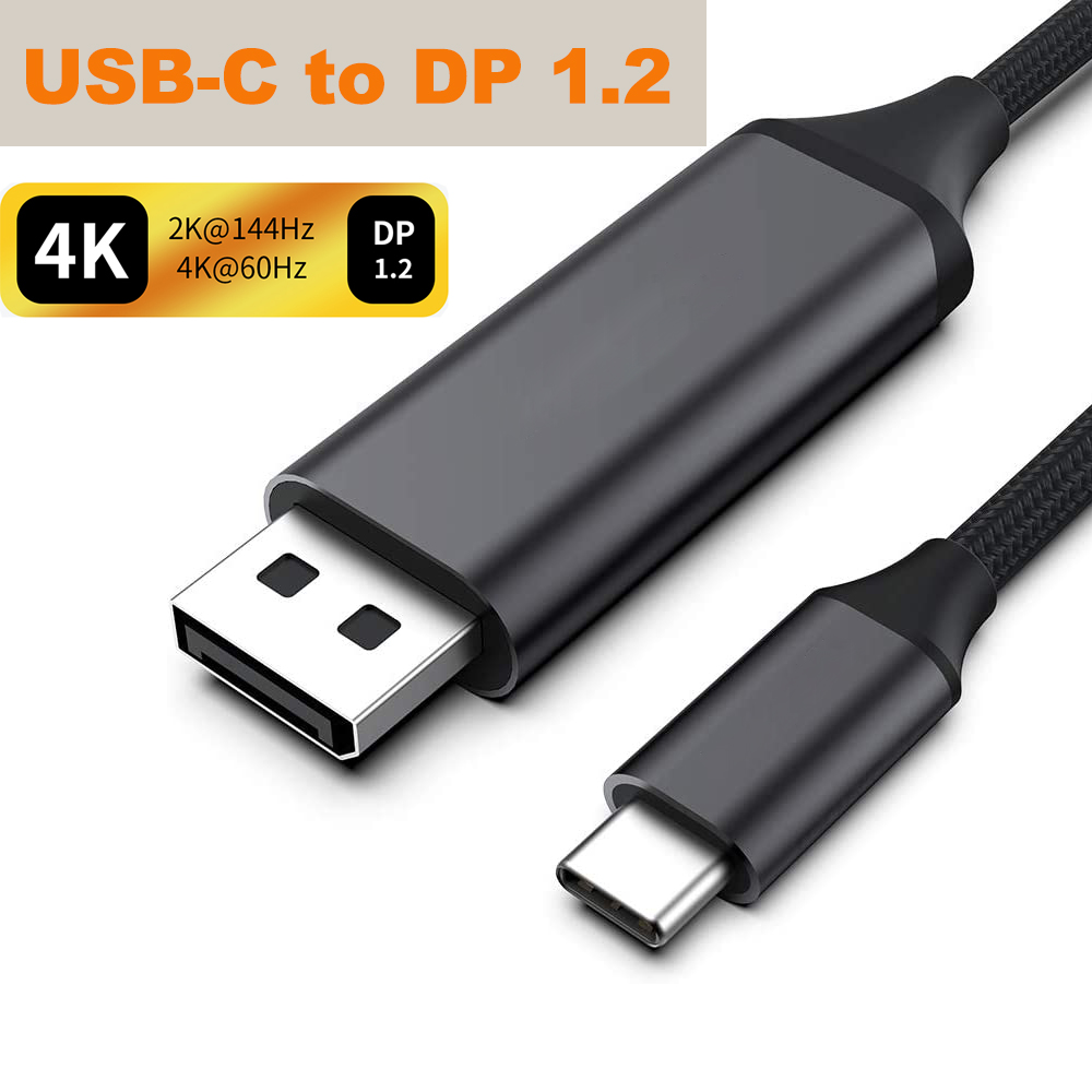 Kabel Thunderbolt 3 USB C do Displayport 1.4 8K 4K 144Hz 2K 165Hz Kabel USB 3.1 typu C do DP do macbooka pro Dell: Black / 1.9 m