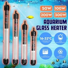 220V Adjustable Temperature Thermostat Heater Rod 50W/ 100W/ 200W/ 300W Submersible Aquarium Heater Fish Tank Water Heating