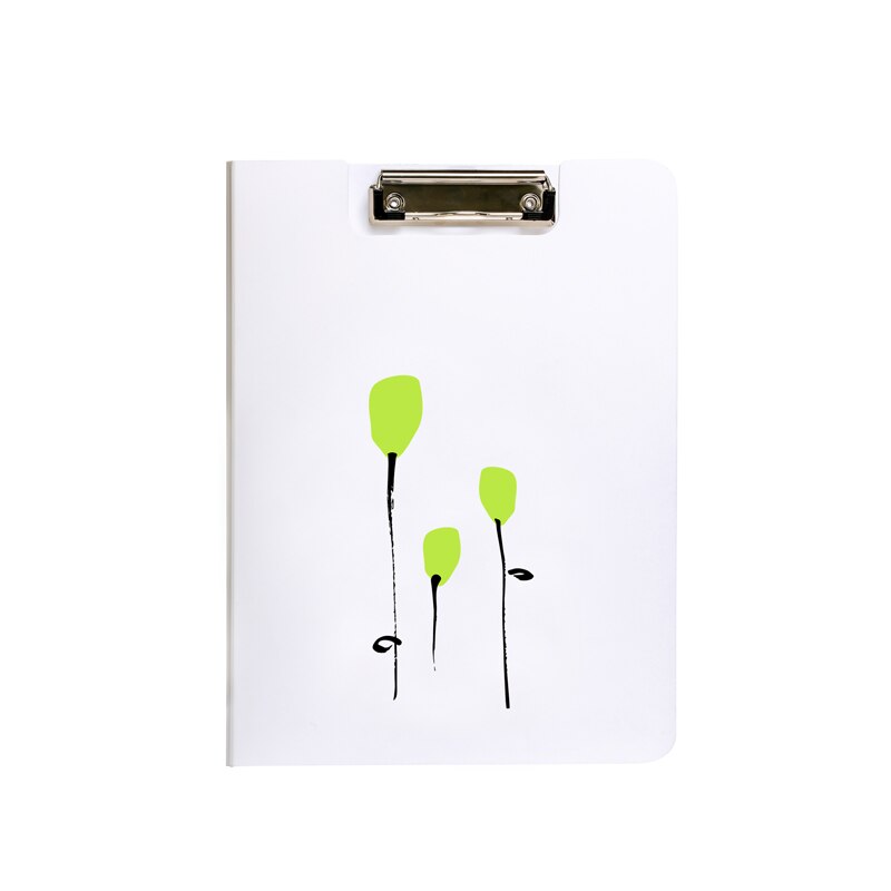 Blossom Series A4 Size Clip File Borad Red Yellow Blue Green Flower Cover Document Data Single Clip File Folder 239*315*21mm: green