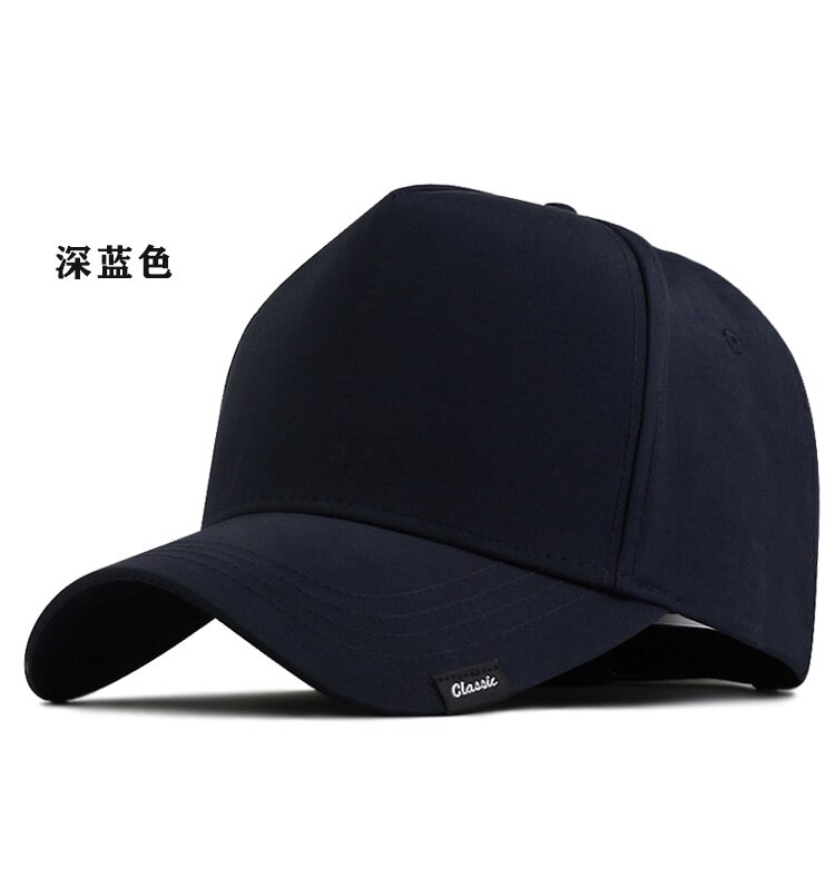 Gorra de béisbol de talla grande para hombre, gorro de béisbol con de hueso grande, secado rápido, 55-60cm, 61-68cm: Navy Blue / 61-68cm