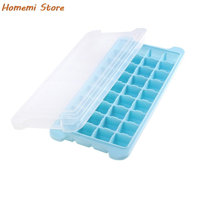 Grids Silicone Ice Cube Mold Fresh Food Fruit Large Ice Tray Moulds With Lids For Ice Party Whiskey Cocktail Cold Drink: 36 grids Blue