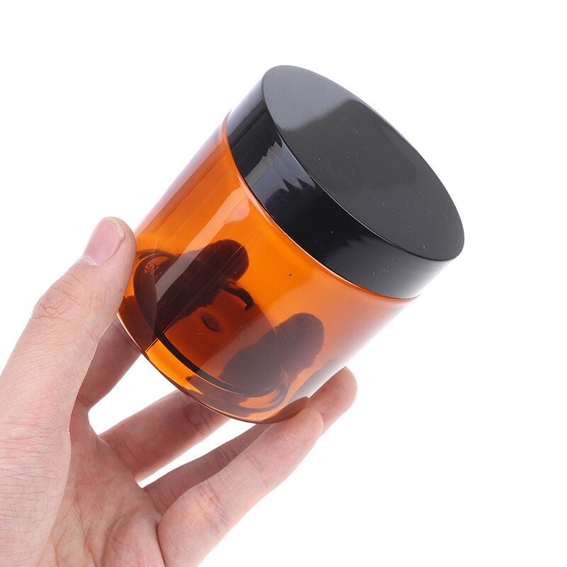 Bocaux ronds en verre d'ambre de 200ml, pour crème droite, avec couvercle en plastique noir, doublure intérieure pour pommade, Lotion faite maison, cosmétiques