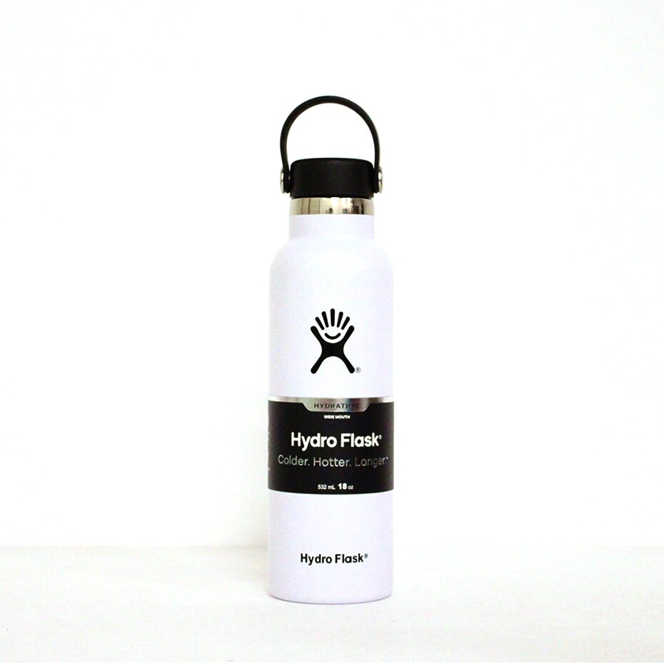 Stainless Steel Water Bottle Hydro Flask water bottle Vacuum Insulated Wide Mouth Travel Portable Thermal 18oz Bottle: White