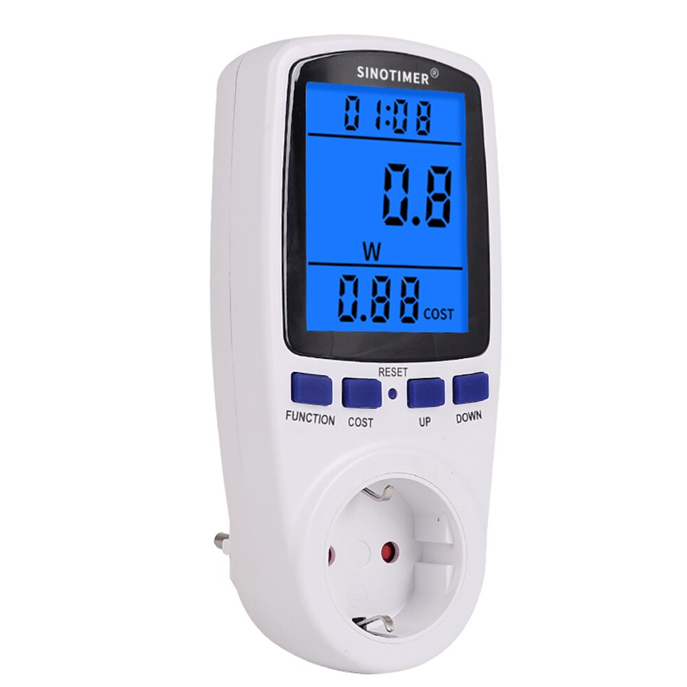 Husstand lcd baggrundsbelysning display watt overvågning stikkontakt elektrisk wattmeter elektricitetsanalysator skærm effektmålere