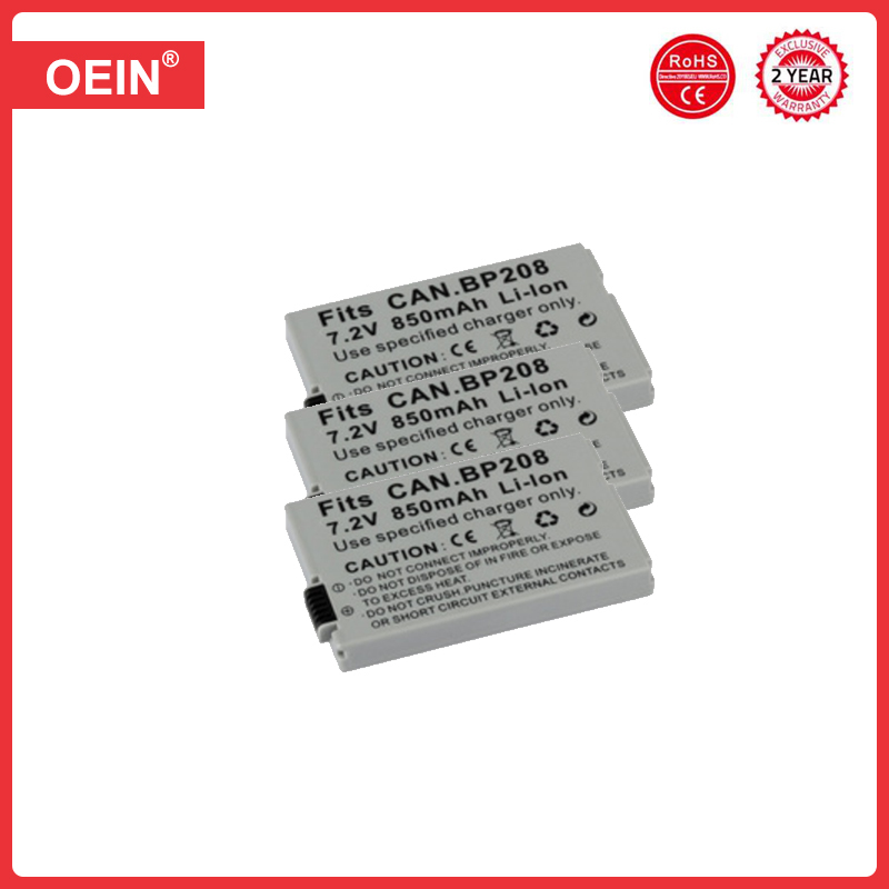 4Pcs 850mAh BP-208 BP 208 Rechargeable Battery for Canon DC10 19 DC20 DC21 DC22 DC40 DC50 DC51 DC95 DC100 DC200 201 210 211: black