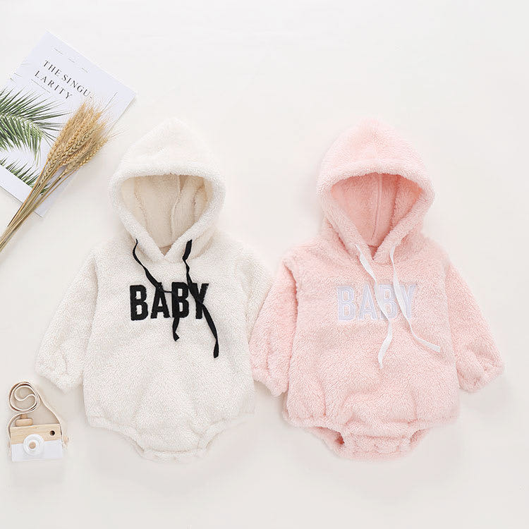 Newest 0-2Yrs Cute Bebe Romper Born Baby Princess Girl and Boy Clothes Long Sleeve Hoddies Warm Cotton Autumn Winter