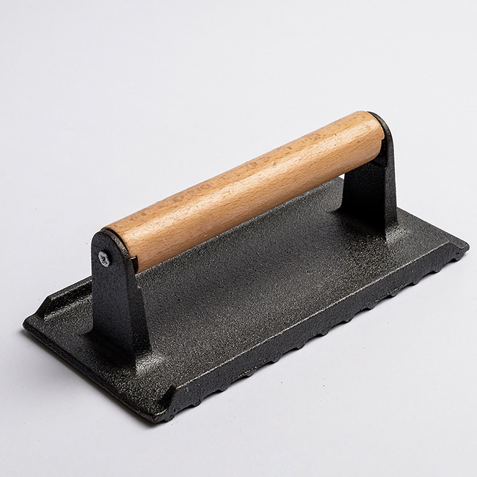 Cast Iron Grill Press Burger Smasher Grill Steak Weight Meat Press with Wood Handle for Cooking BBQ Grilling