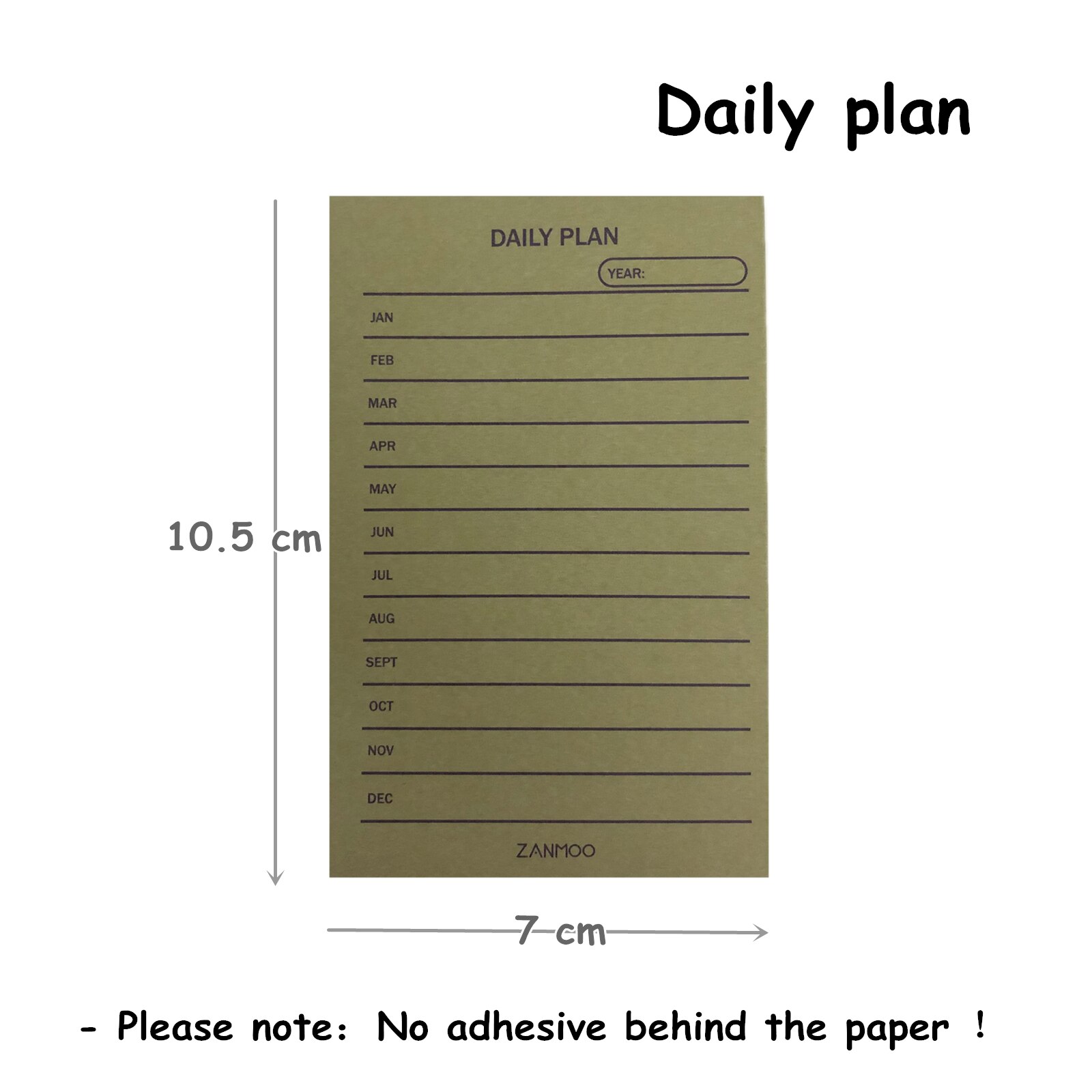 Bloc-notes avec calendrier quotidien, 50 feuilles, carnet de notes avec listes de choses à faire, notes, Plan horaire, avec retard, papeterie: Daily Plan