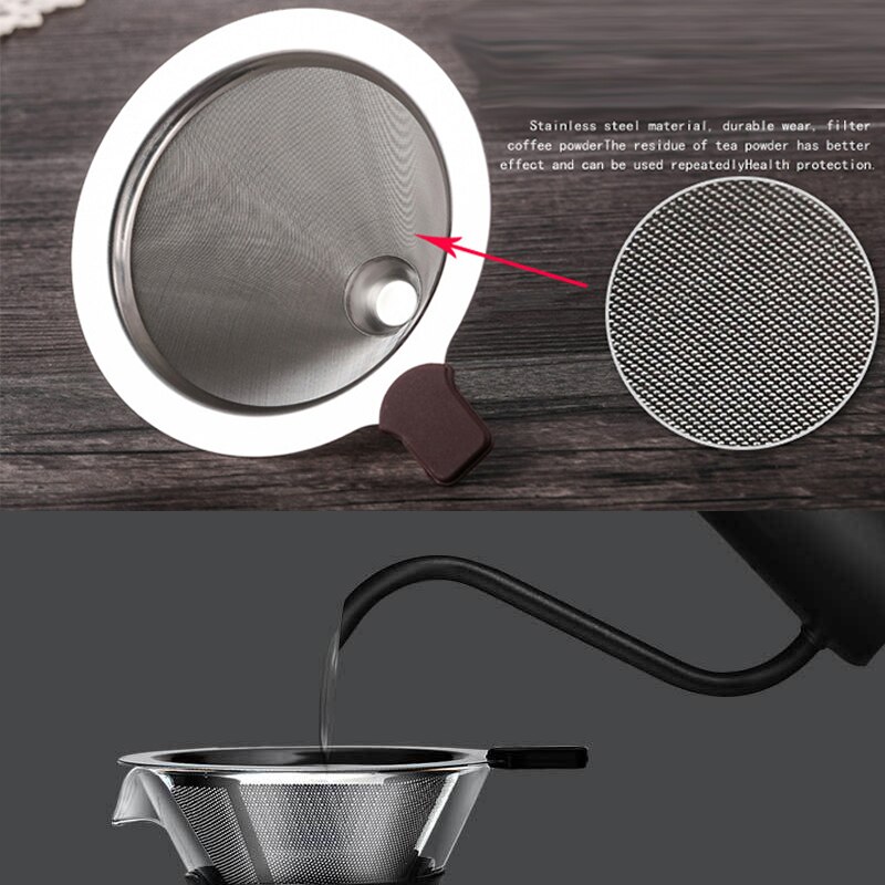 Cafetera de goteo de agua de vidrio para expreso, accesorio de café reutilizable con filtro de té, 200ml/400ml
