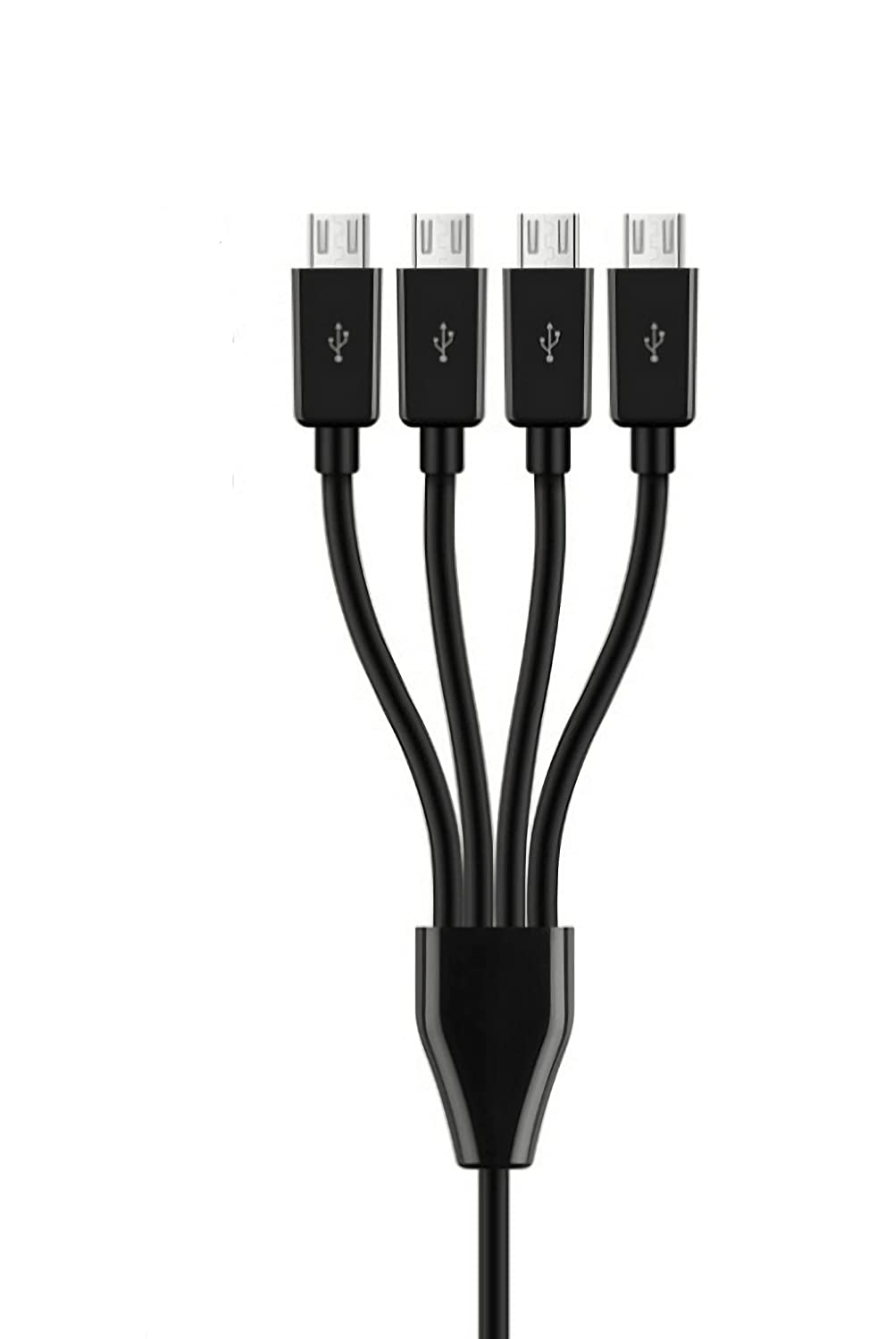 Nuolianxin Multi Micro Usb Oplaadkabel, 4 In 1 Usb 2.0 A Male Naar 4 Micro Usb Male, micro Usb Splitter Kabel (Zwart 0.5M)