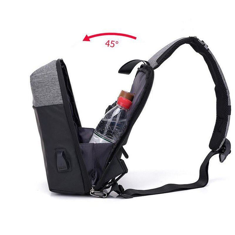 Uosc multifunctionele crossbody tassen heren usb oplaadbaar borsttas korte reis messengers borsttas waterafstotende schoudertas heren