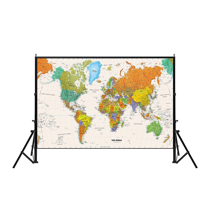 84*59cm The World Map Decorative Canvas Painting Wall Art Prints Unframed Pictures School Supplies Living Room Home Decoration