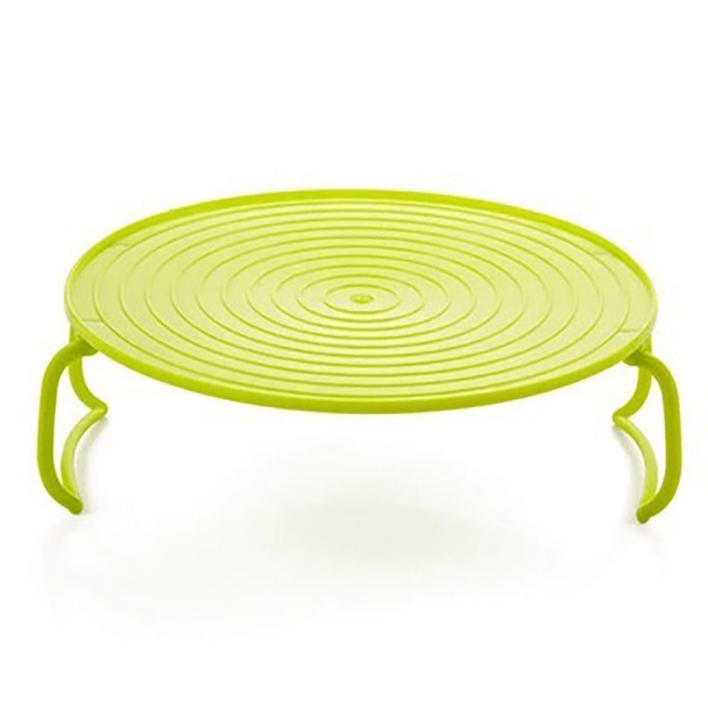 Se puede calentar en horno microonda bandeja para cocción al vapor estante para comida tazones soporte estante de cocina organizador placa soporte herramienta accesorios de cocina: Verde