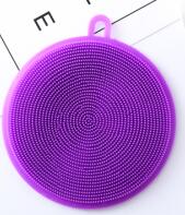 Esponja de silicona antibacteriana para platos, cepillo de limpieza para frutas y verduras, soporte para ollas, 1 unidad, 0794: Morado