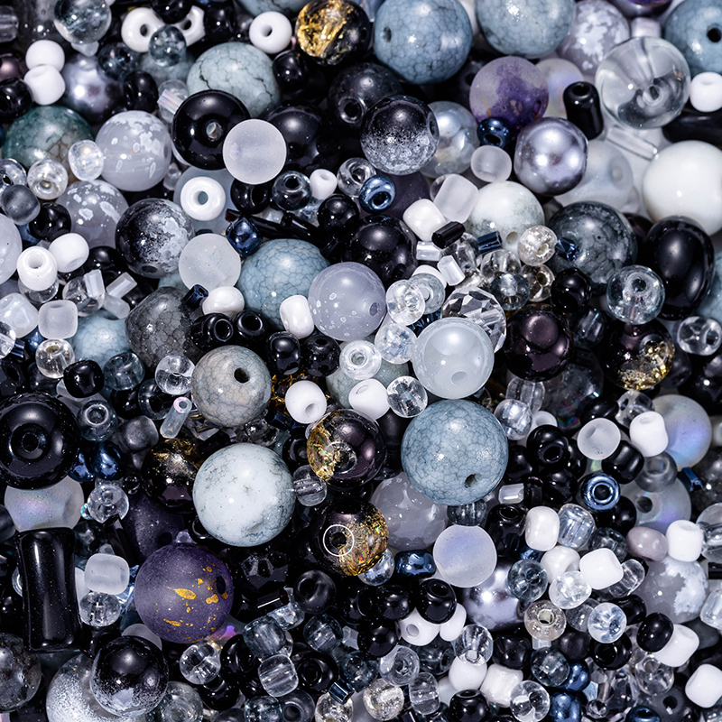 50g Glass Beads Assorted Colourful Round Loose Beads DIY Lamp Work Beads for Bracelets and Necklaces Jewelry Making Supplies: Yellow