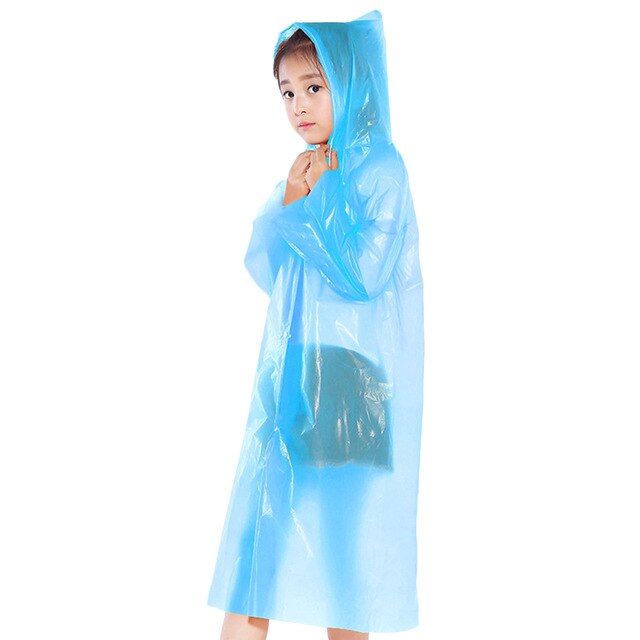 2 Poncho Impermeabili Per Bambini Riutilizzabili – EVA Leggero Con Cappuccio – Taglia Unica 6-13 Anni