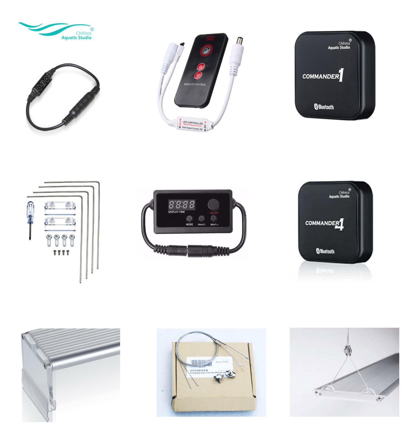 Chihiros controlador inteligente com led, controlador com temporizador dimmer, suporte de metal, para pendurar no kit, acessório para plantas, crescimento e adaptador de fonte de alimentação