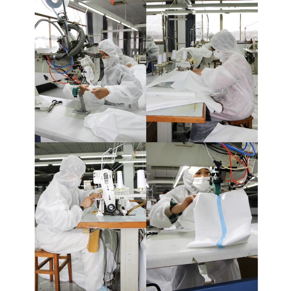 Waterproof 2 PCS One-piece Disposable Elastic Wrist And Hood Coverall Suit Protective Suit White Nonwoven M L XL XXL