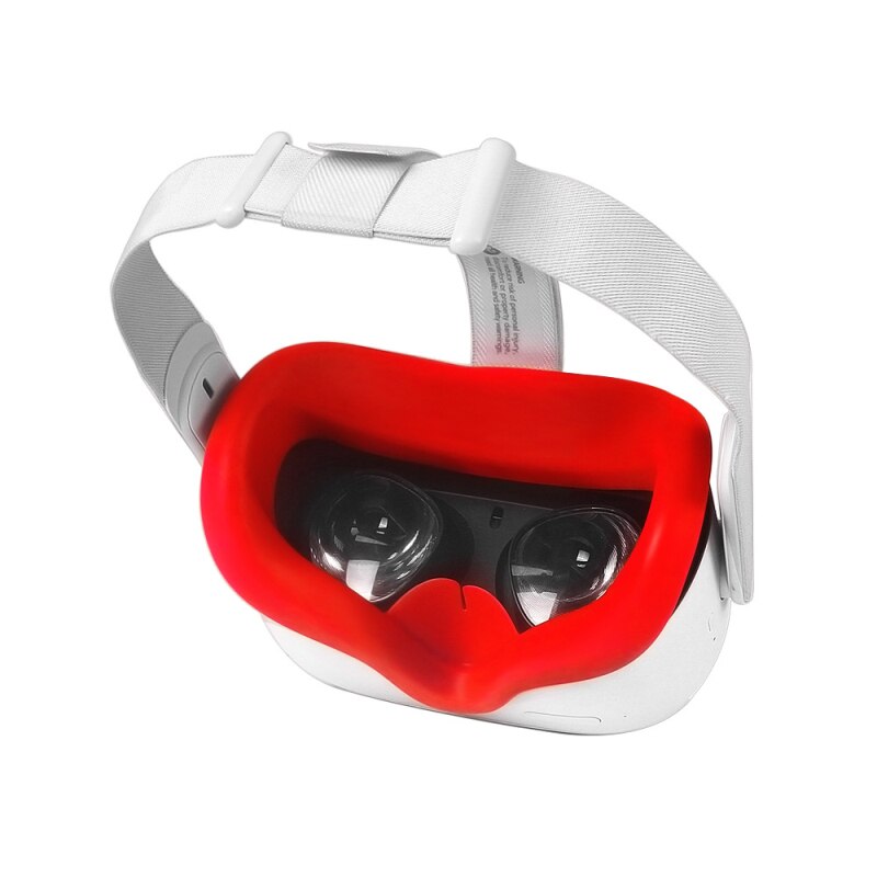 Silicone for Oculus Quest 2 VR Headset Glasses Mask Cover Eye Mask Cover Helmet: RED