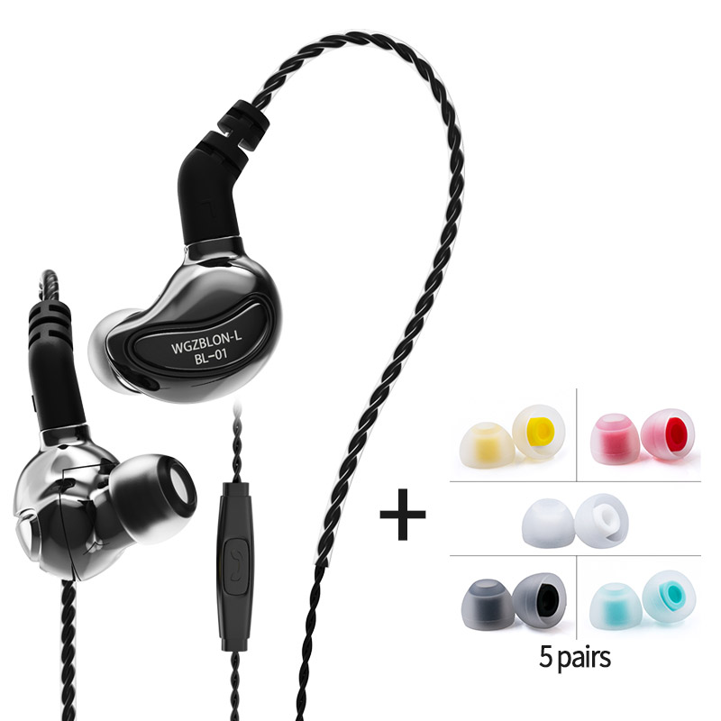 AK BLON BL-01 BL01 10mm Biological Fiber Diaphragm In Ear Earphone bl01 bl03 Sport Earphone BL03 BL05 BL05S blon max bl-max iems: Gun with mic tips