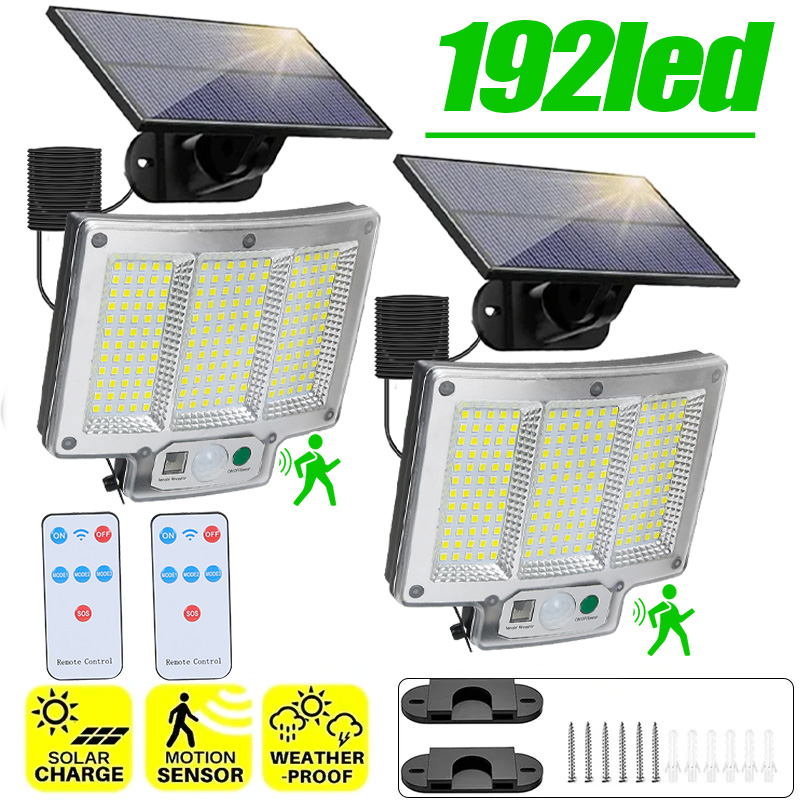 192LED gesplitste zonnelamp 3 verlichtingsmodi buitendecoratie zonlicht wandlamp PIR bewegingssensor waterdichte tuingaragelamp