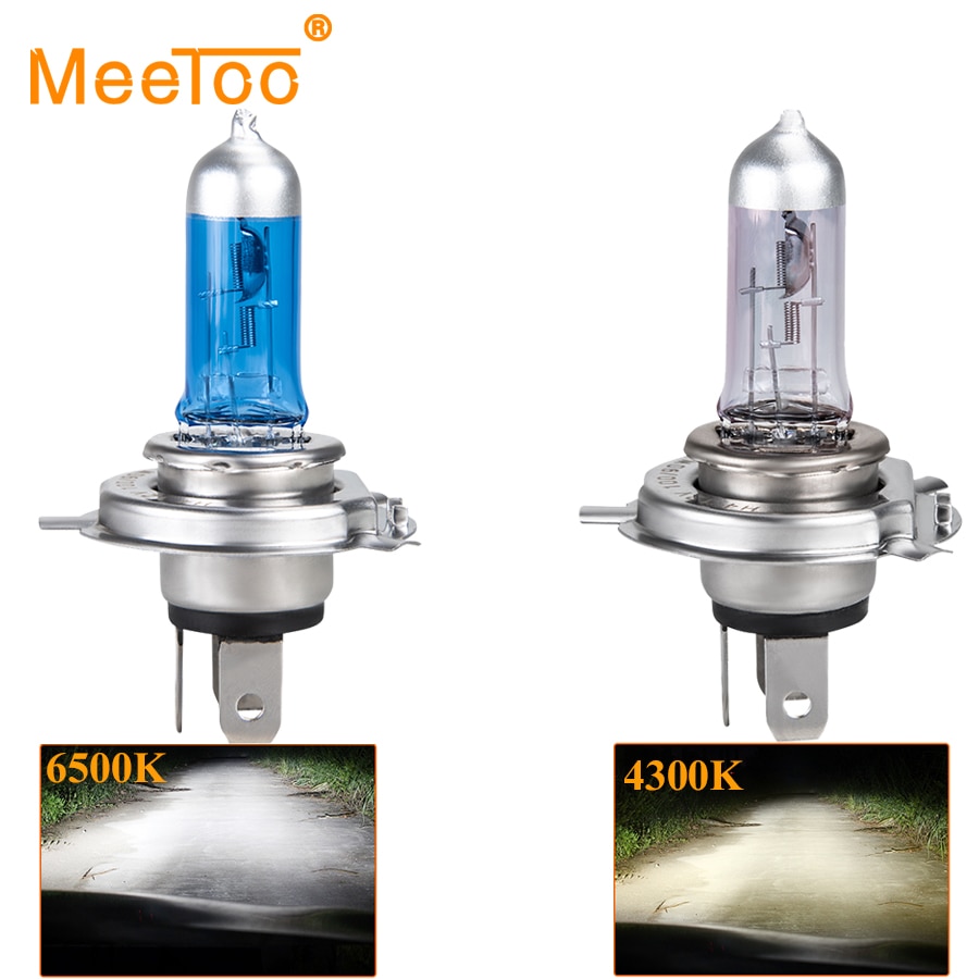 Ampoule de phare de moto halogène H4 H7 HS1 12V 55W 100W 6500K, lampe de moteur en verre de Quartz blanc