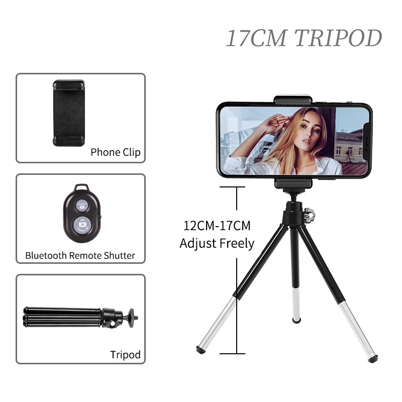 1/4 Screw Head Selfie Stick Tripod Extendable Tripod Stand with Bluetooth Remote for Digital Camera Phone Heavy Duty Aluminum: SH-ZP-10