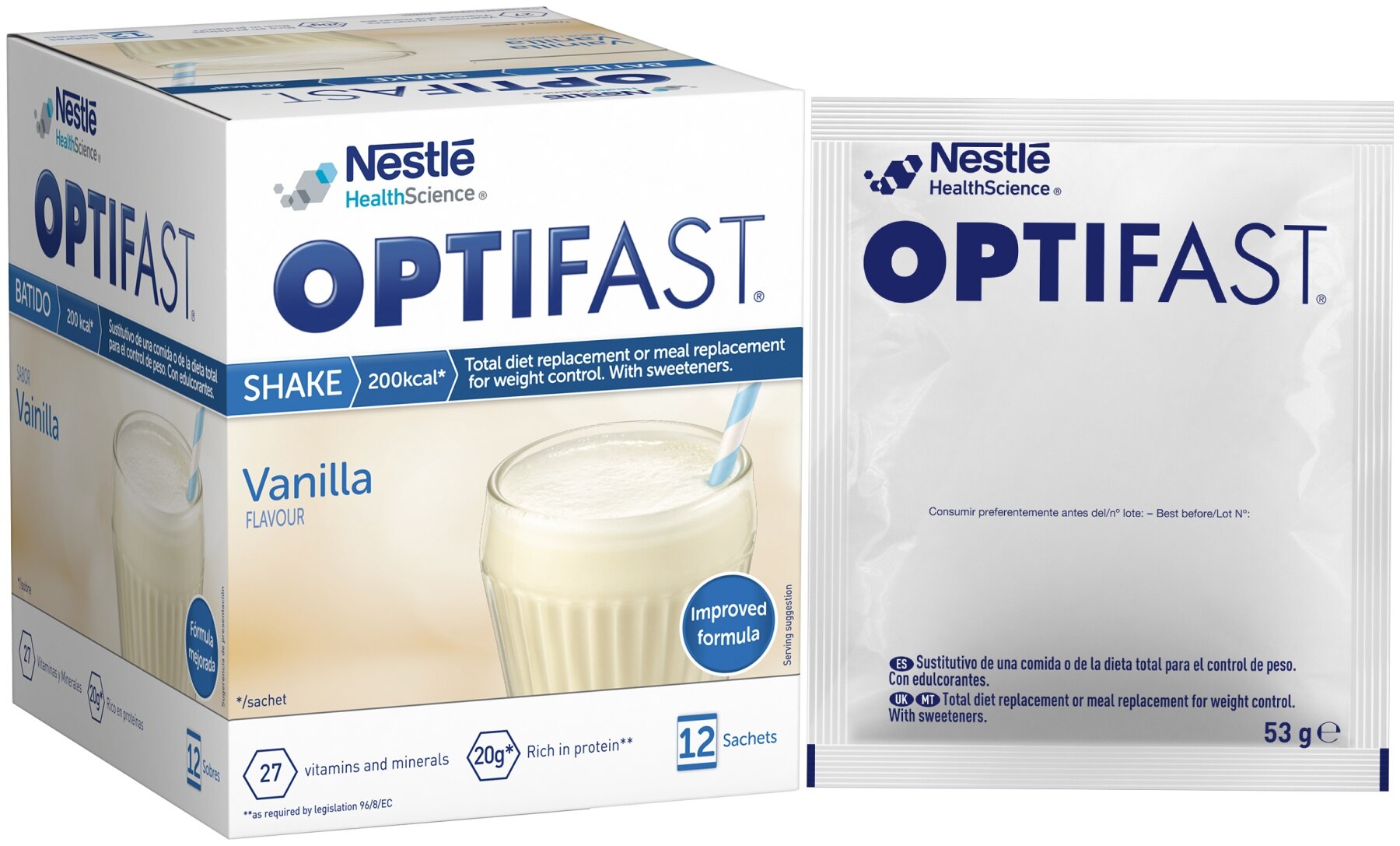 Optifast-vaniglia frullato 12 buste x 53 gr