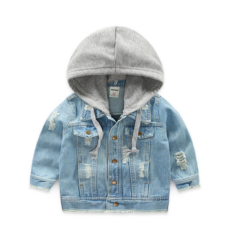 Spijkerjassen voor jongens herfst winter trenchcoat kinderkleding capuchon bovenkleding windjack baby kinderjeans jassen 3-8t: 130