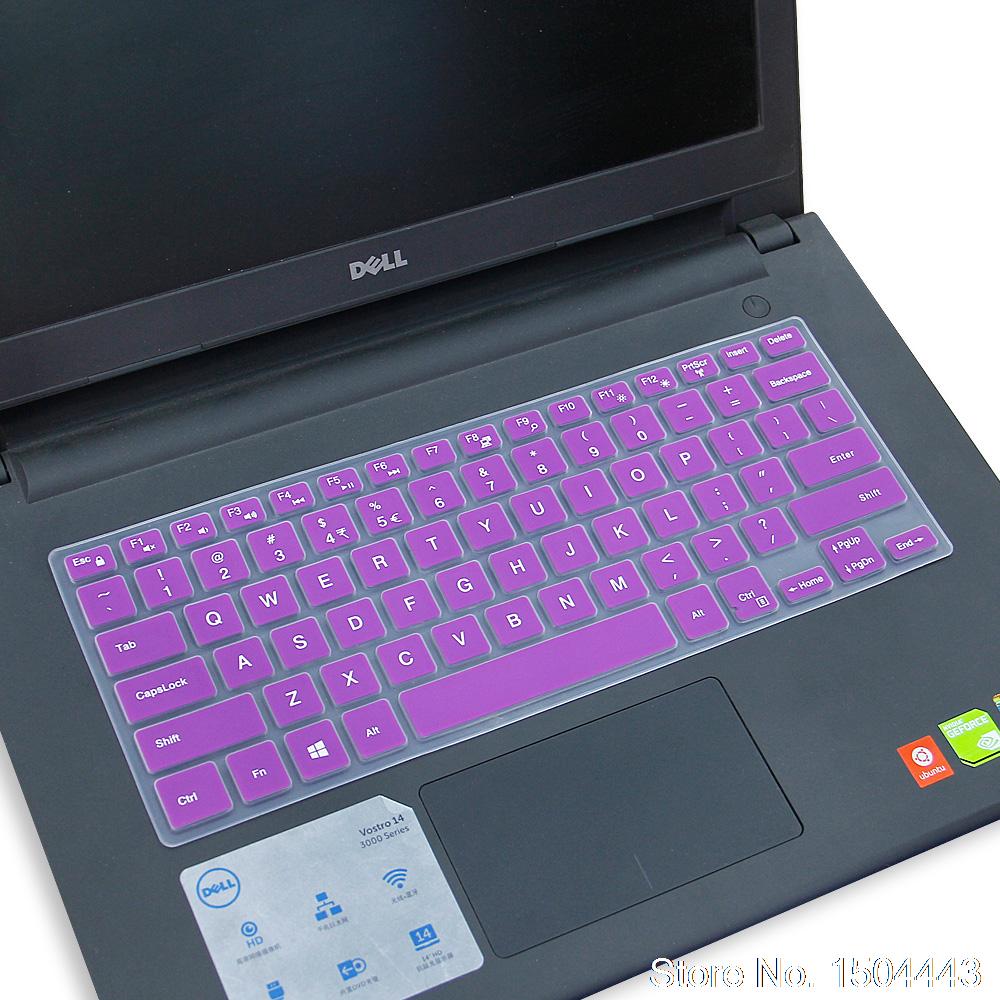 For DELL Inspiron 14 7000 7460 7472 7447 7437 3442 3443 5447 7570 14 inch Silicone laptop keyboard Protector skin: purple