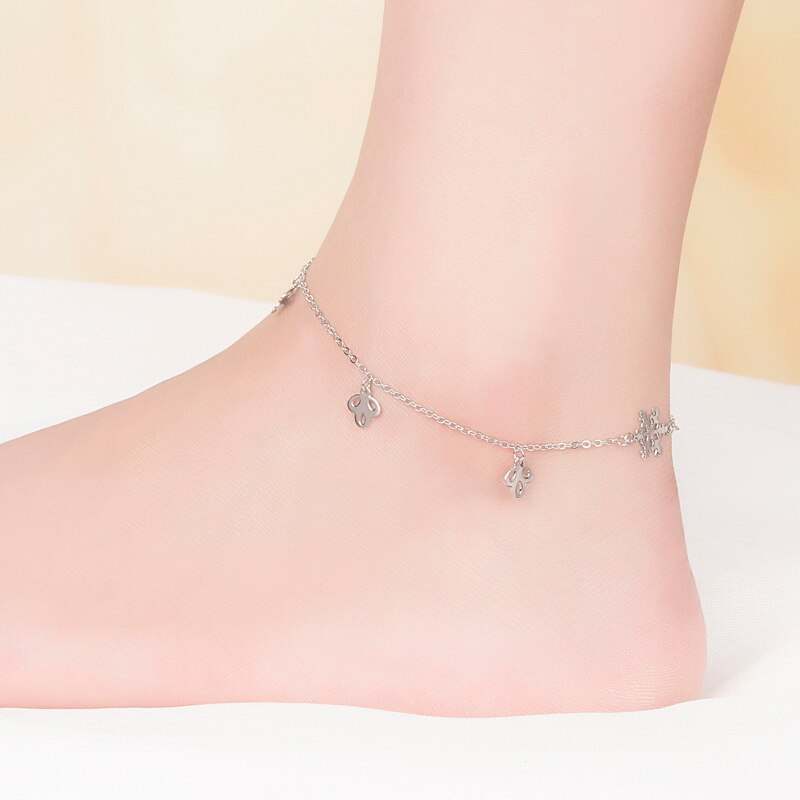 Real 925 Sterling Silver Anklet For Women Bohemian Anklet Bracelet Foot Jewelry.Sweet Snowflake Bell Anklets,not allergic
