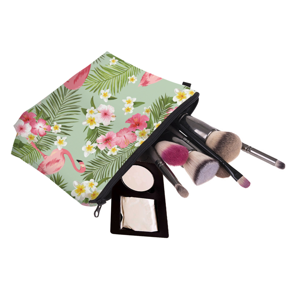 Deanfun 3D Gedruckt Kosmetik Taschen Flamingo und Blume Notwendigkeiten für Reisen Lagerung machen-hoch 51055