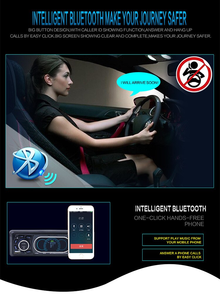 PolarLander Transmetteur FM Bluetooth Voiture - Kit Mains Libres, Écran LCD, Chargeur USB
