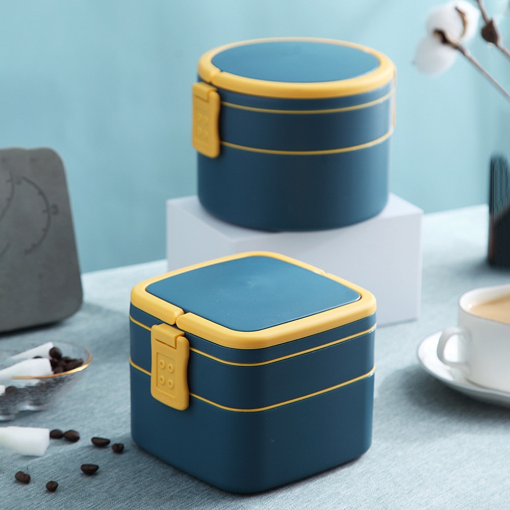 Lunchbox Bento Box Double-Layer Draagbare Met Deksel, Dubbele Gesp Lunchbox Op Beide Zijden, magnetron Verwarming Lunchbox