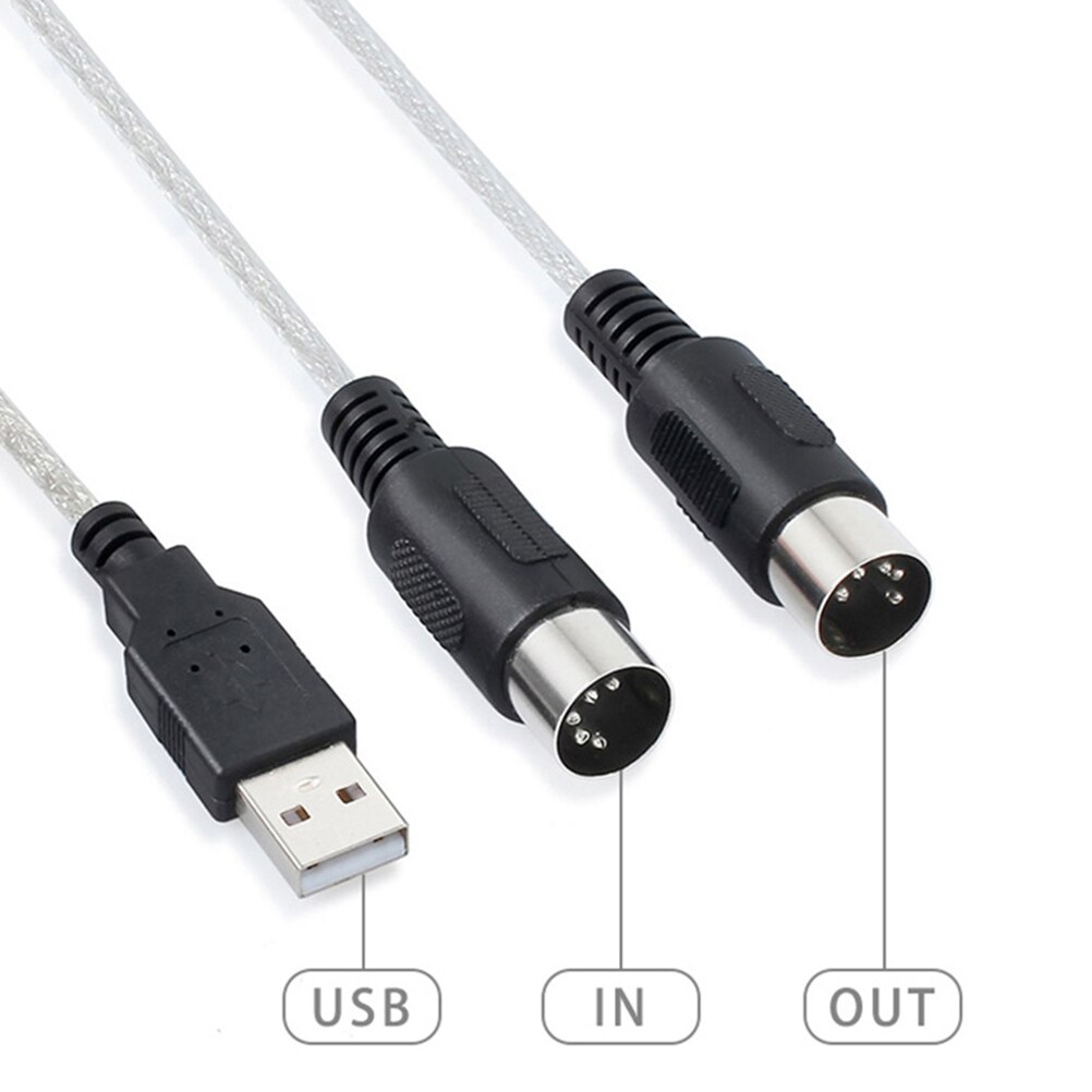 Cable MIDI a USB portátil, Accesorio de conexión práctico y duradero, herramienta de conversión de Cable de edición de música para instrumentos, sonido C, 1 ud.