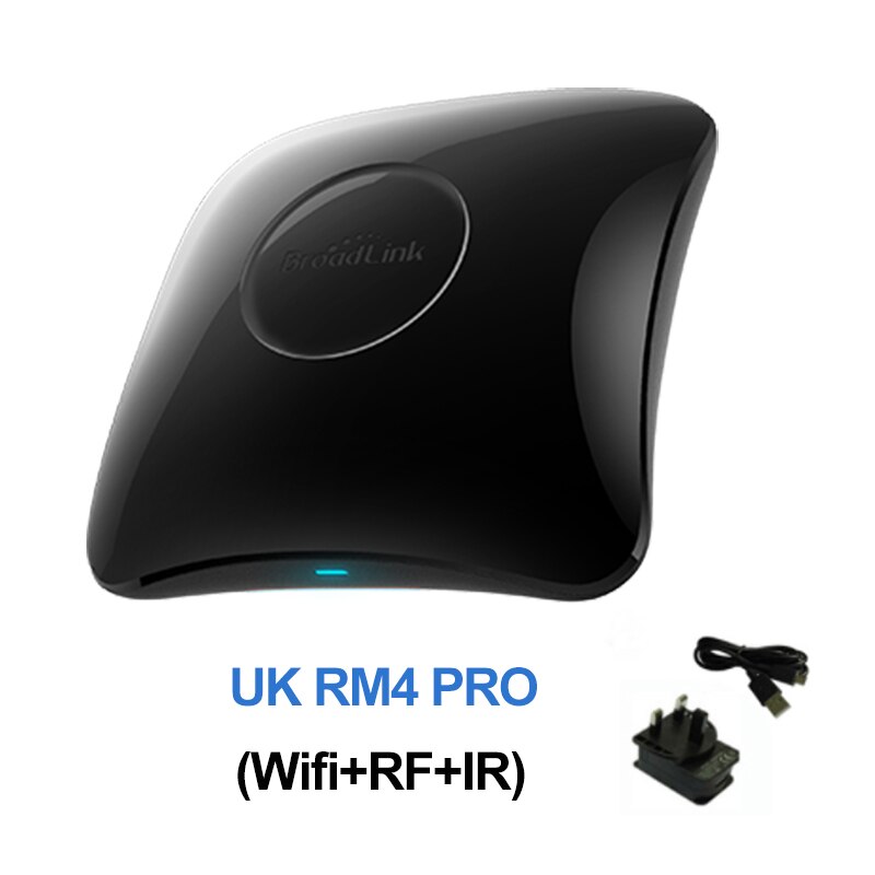 Broadlink-control remoto Universal RM4 PRO Smart Home, Wifi, RF, IR, HTS2, Sensor de temperatura y humedad, funciona con Alexa y Google: Broadlink RM4 PRO UK