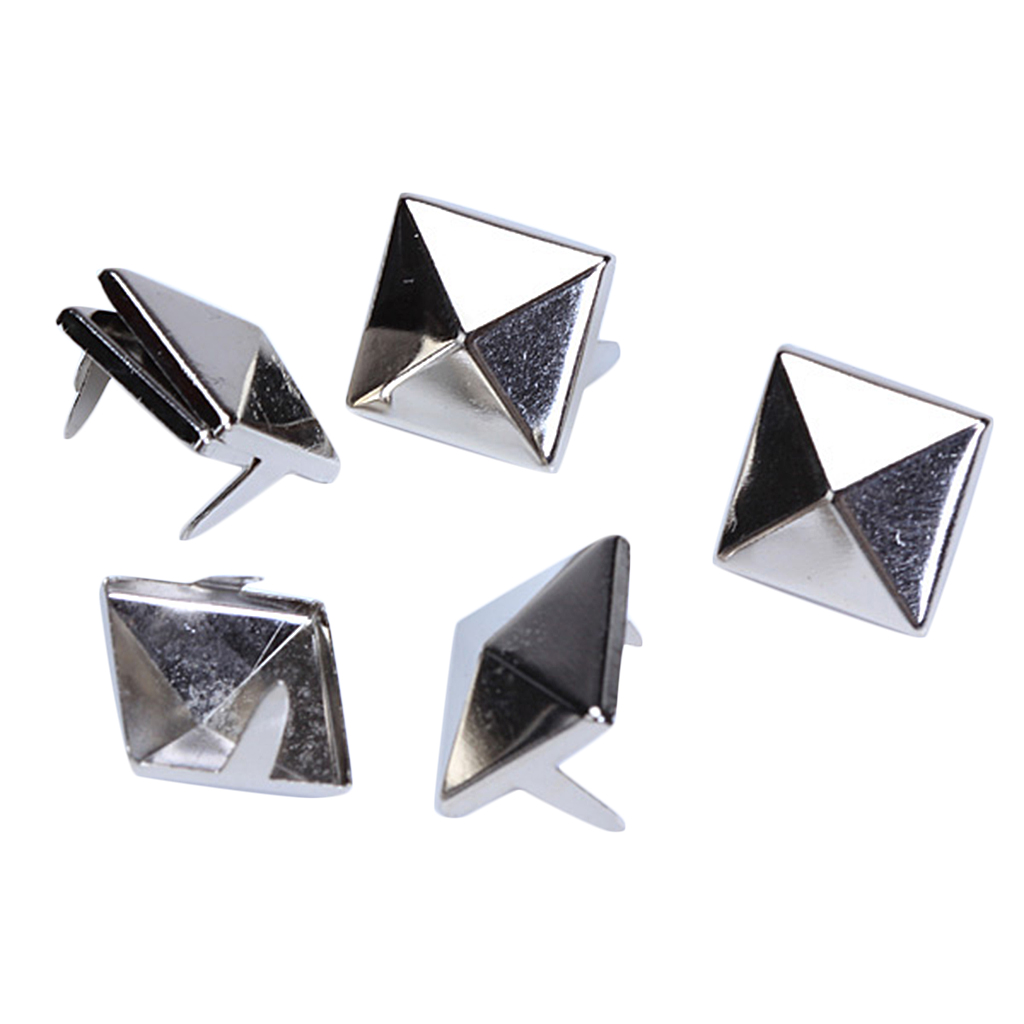 100x 12mm metall pyramidnitar dekorativa nitar gotisk topp