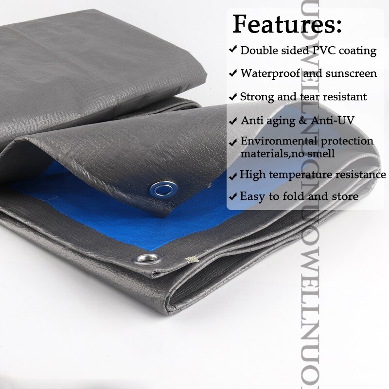 Bâche de jardin en PE 200 g/m², tissu imperméable, voile d'ombrage d'extérieur, pour bateau, camion, épaisseur 0.32mm