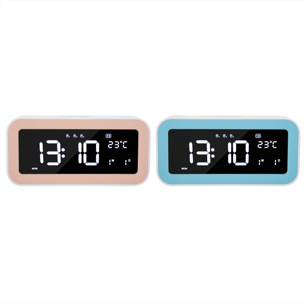 Digital LED Smart Dimmable LED Light Alarm Clock Temperature Display Desk Decor
