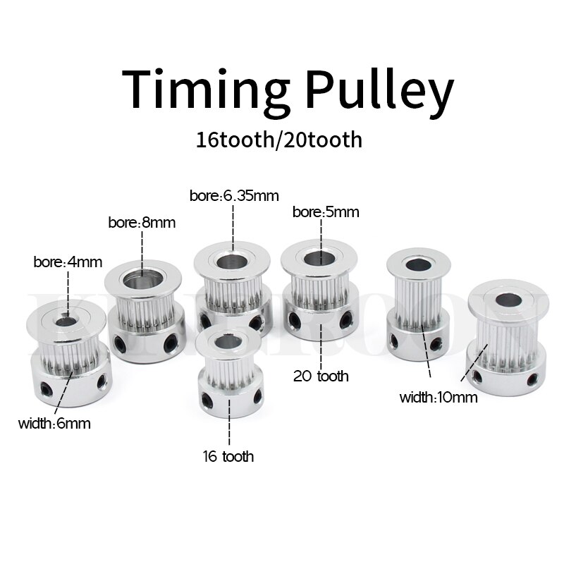 GT2 koło rozrządu luźne 16 20 36 40 otwór koła zębatego 3 5mm aluminiowe zęby zębate szerokość 6 10mm koło pasowe drukarki 3D części do Reprap