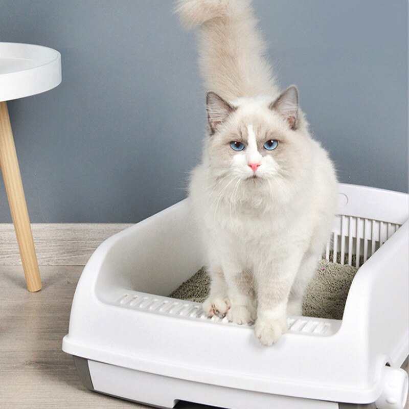 Litière de luxe pour chat, litière fermée, jardin, cuvette semi-automatique, toilette pour chat OO50MS