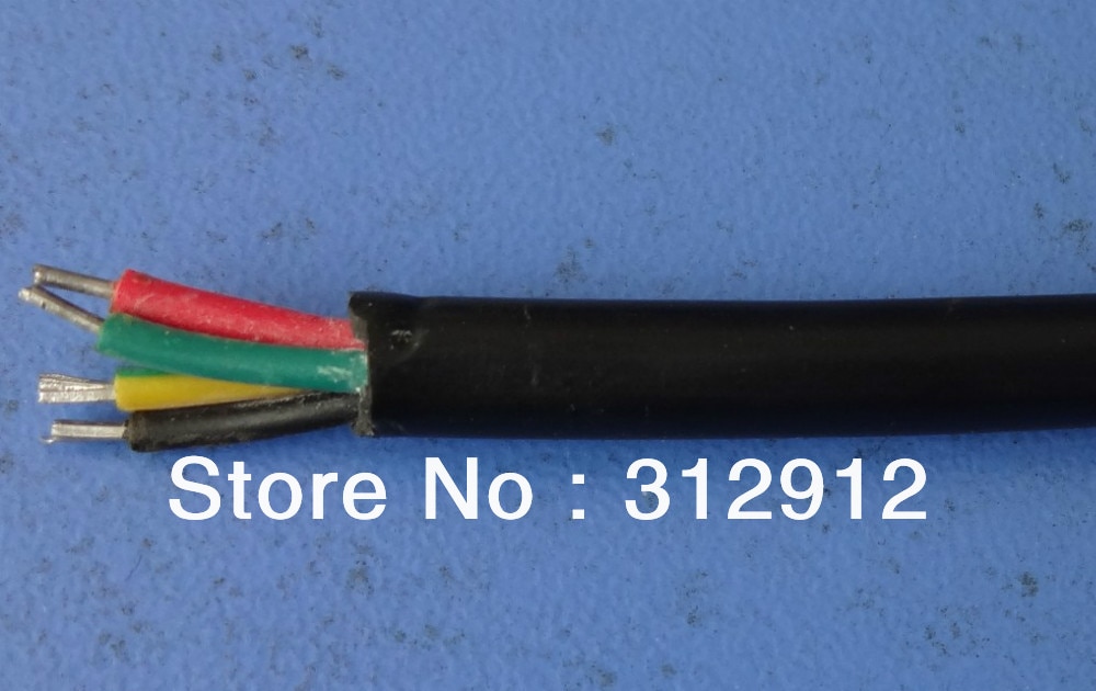 100m/lot 4pin(black-red-green-yellow) cable for pixel light,with black PVC covered,20AWG